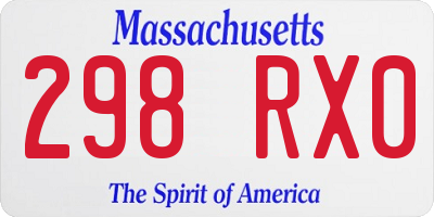 MA license plate 298RX0