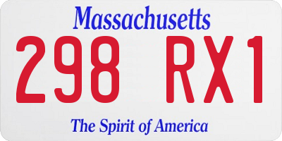 MA license plate 298RX1