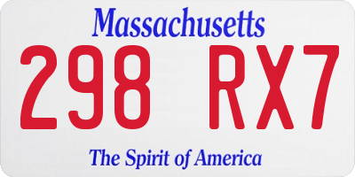 MA license plate 298RX7