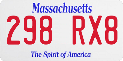 MA license plate 298RX8