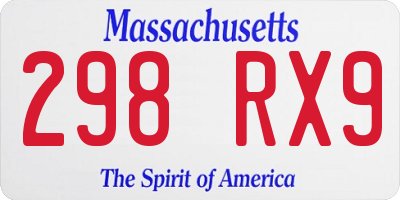MA license plate 298RX9
