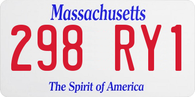 MA license plate 298RY1