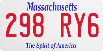 MA license plate 298RY6