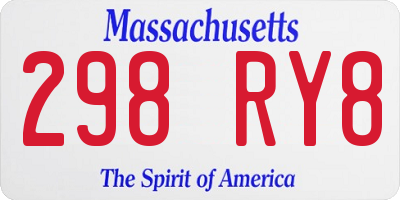 MA license plate 298RY8