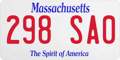 MA license plate 298SA0