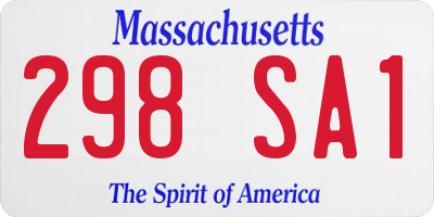 MA license plate 298SA1