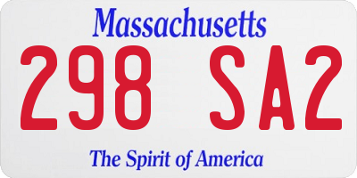 MA license plate 298SA2