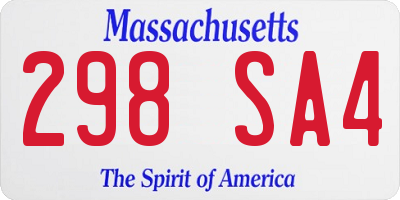MA license plate 298SA4