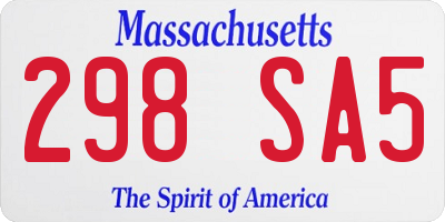 MA license plate 298SA5