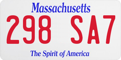 MA license plate 298SA7