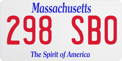 MA license plate 298SB0