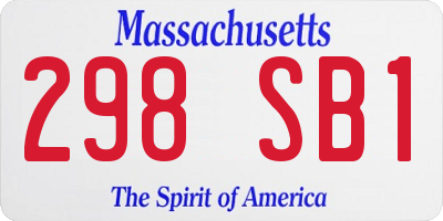 MA license plate 298SB1