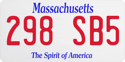 MA license plate 298SB5