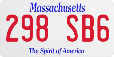 MA license plate 298SB6