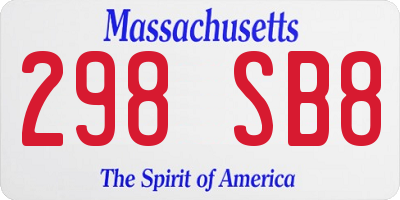 MA license plate 298SB8