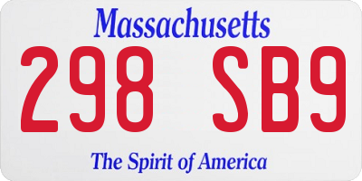 MA license plate 298SB9