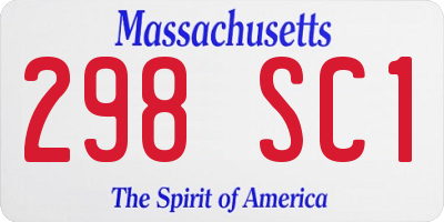 MA license plate 298SC1