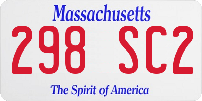 MA license plate 298SC2