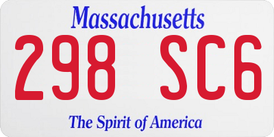 MA license plate 298SC6