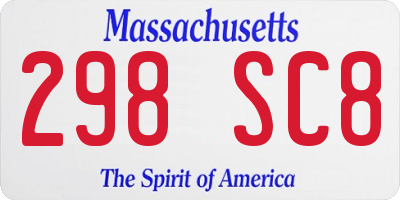 MA license plate 298SC8