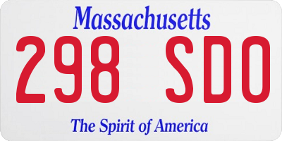 MA license plate 298SD0