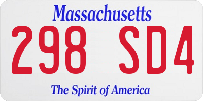 MA license plate 298SD4