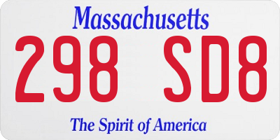 MA license plate 298SD8