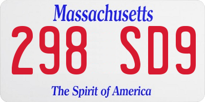 MA license plate 298SD9