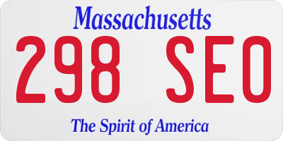MA license plate 298SE0