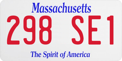 MA license plate 298SE1