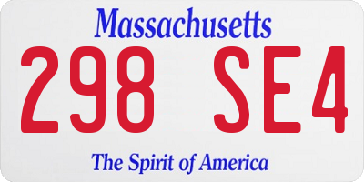 MA license plate 298SE4
