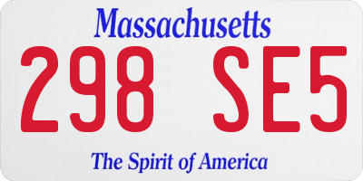 MA license plate 298SE5