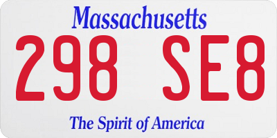 MA license plate 298SE8