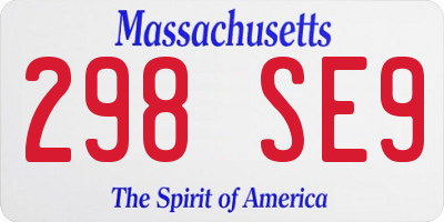 MA license plate 298SE9