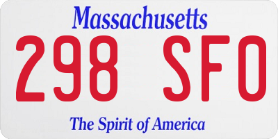MA license plate 298SF0