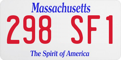 MA license plate 298SF1