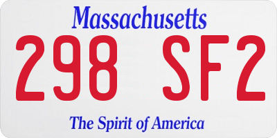 MA license plate 298SF2