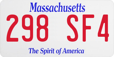 MA license plate 298SF4