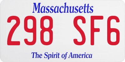 MA license plate 298SF6