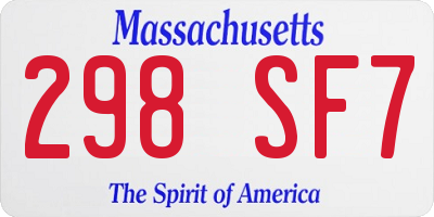 MA license plate 298SF7