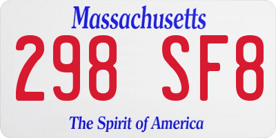 MA license plate 298SF8