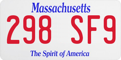 MA license plate 298SF9