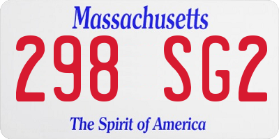 MA license plate 298SG2