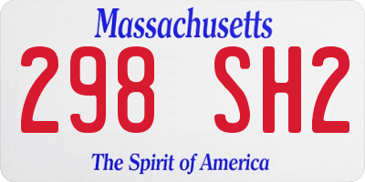 MA license plate 298SH2
