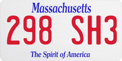 MA license plate 298SH3