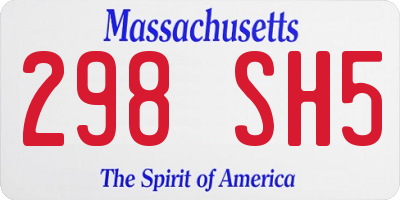MA license plate 298SH5