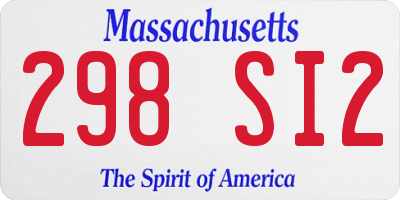 MA license plate 298SI2