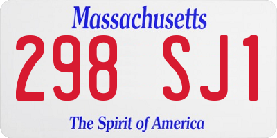 MA license plate 298SJ1