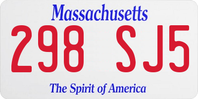MA license plate 298SJ5