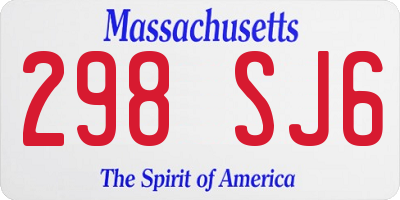 MA license plate 298SJ6